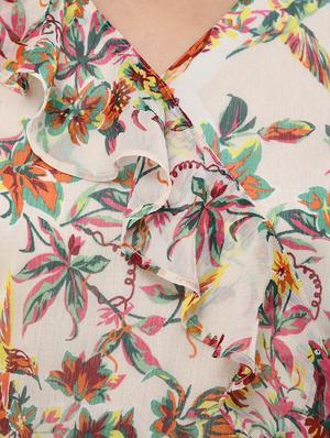 ruffle detail floral wrap dress - 16763918 - Standard Image - 4