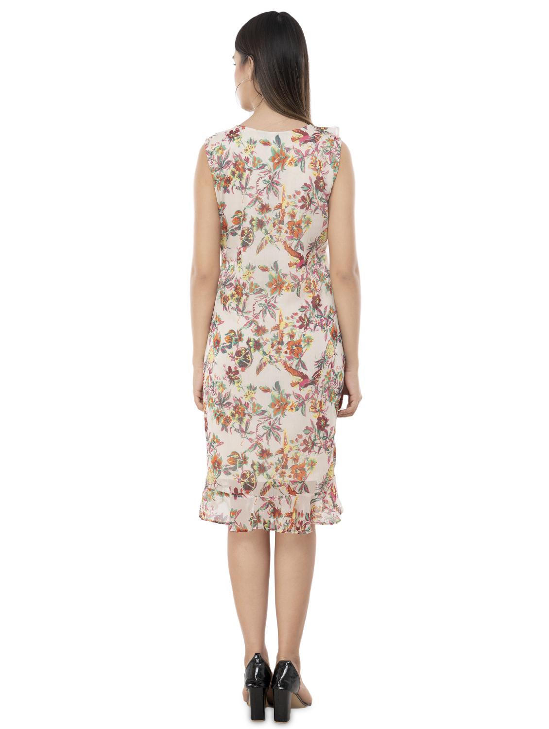 ruffle detail floral wrap dress - 16763918 - Zoom Image - 3