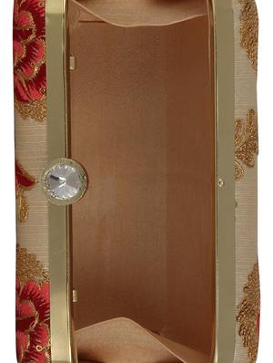 beige faux silk box clutch - 16764049 - Standard Image - 3