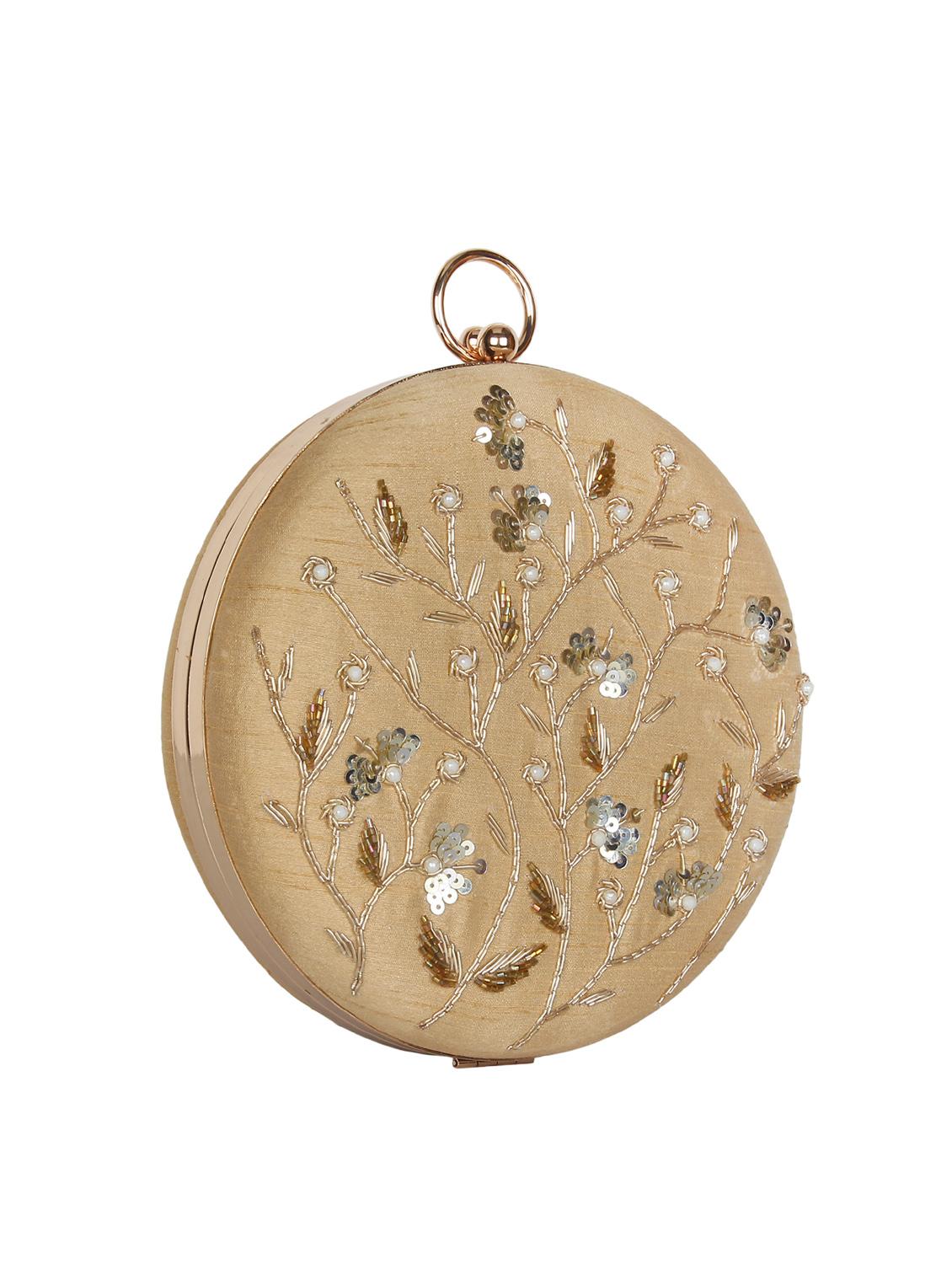beige faux silk box clutch - 16764053 - Zoom Image - 4