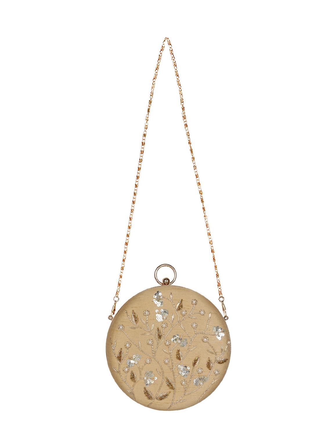 beige faux silk box clutch - 16764053 - Zoom Image - 5
