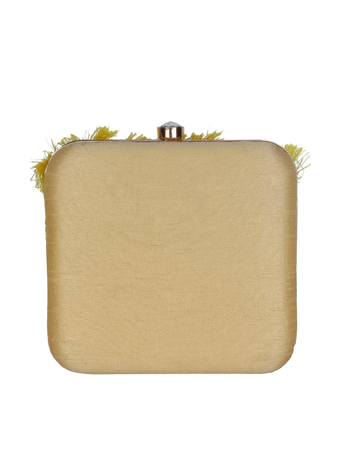 beige faux silk box clutch - 16764054 - Zoom Image - 2