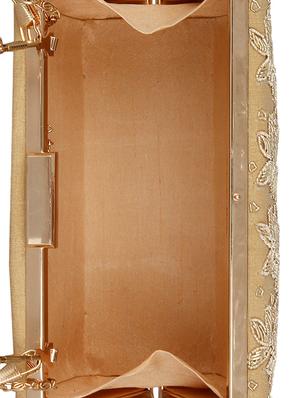 beige faux silk box clutch - 16764058 - Standard Image - 3