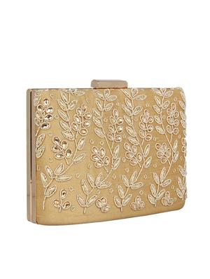 beige faux silk box clutch - 16764058 - Standard Image - 4