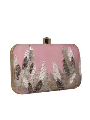 pink faux silk box clutch - 16764062 - Standard Image - 4