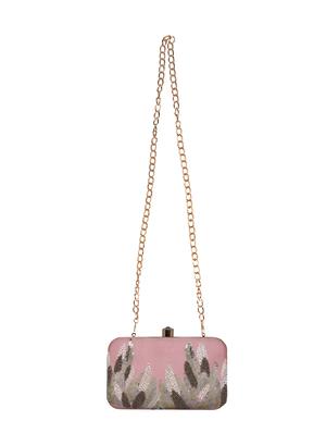 pink faux silk box clutch - 16764062 - Standard Image - 5