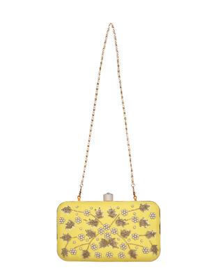 yellow faux silk box clutch - 16764063 - Standard Image - 5