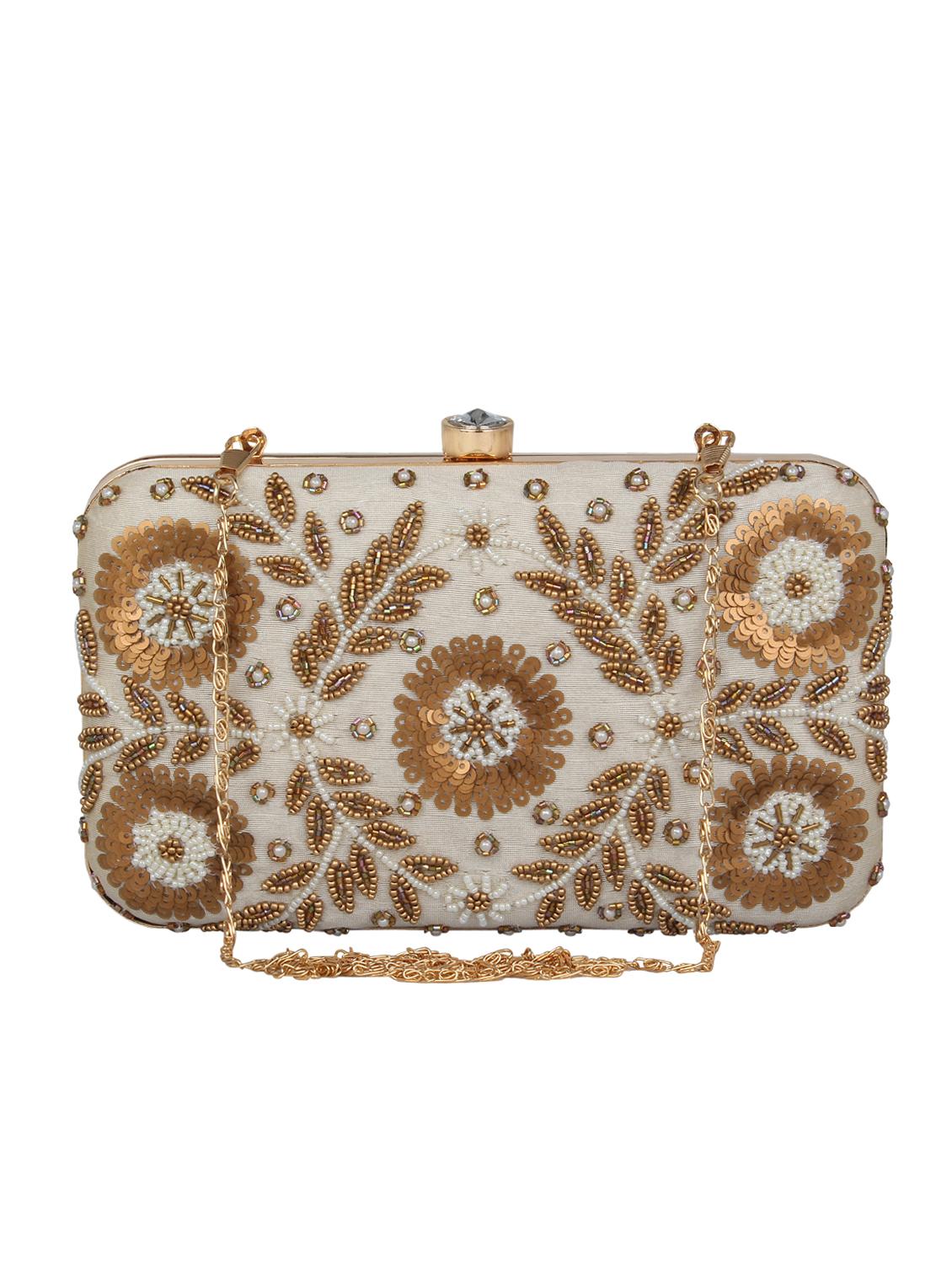 white faux silk box clutch - 16764066 - Zoom Image - 1