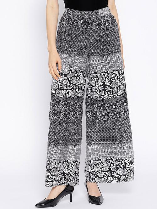 high rise printed straight palazzo - 16764105 - Standard Image - 1