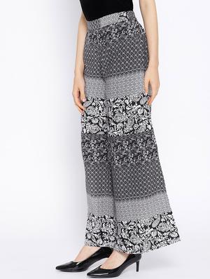 high rise printed straight palazzo - 16764105 - Standard Image - 2