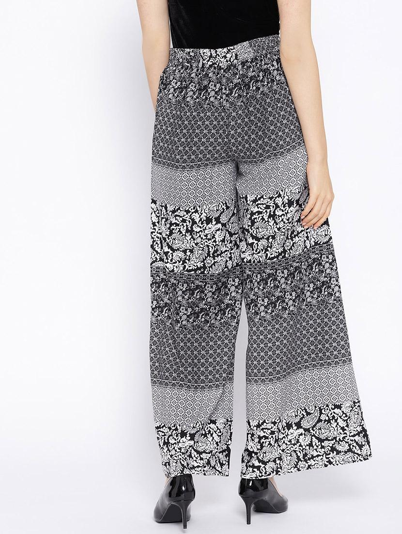 high rise printed straight palazzo - 16764105 - Zoom Image - 3
