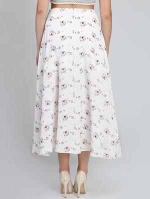 tie knot floral a-line skirt - 16764110 - Standard Image - 3