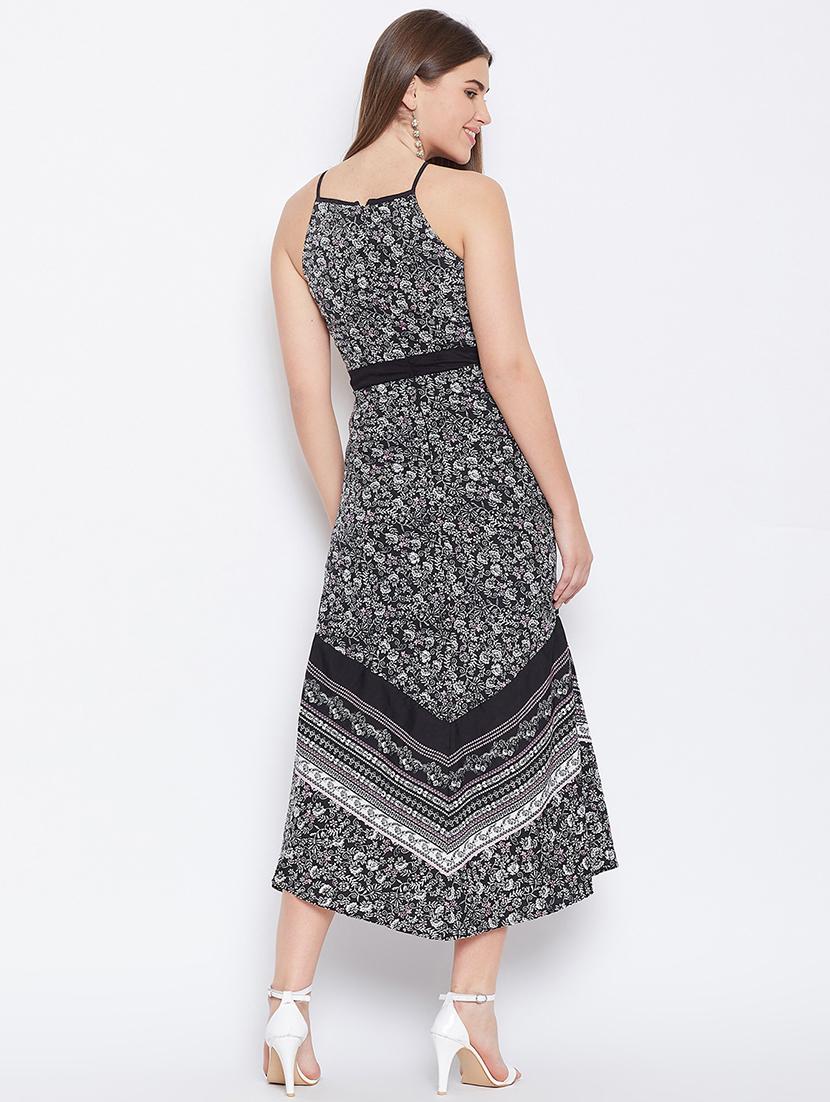 halter neck floral a-line dress - 16764125 - Zoom Image - 2