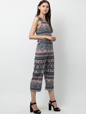 v-neck aztec jumpsuit - 16764137 - Standard Image - 3