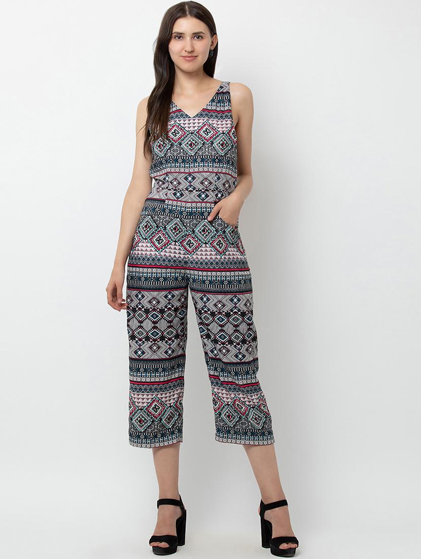 v-neck aztec jumpsuit - 16764137 - Zoom Image - 2