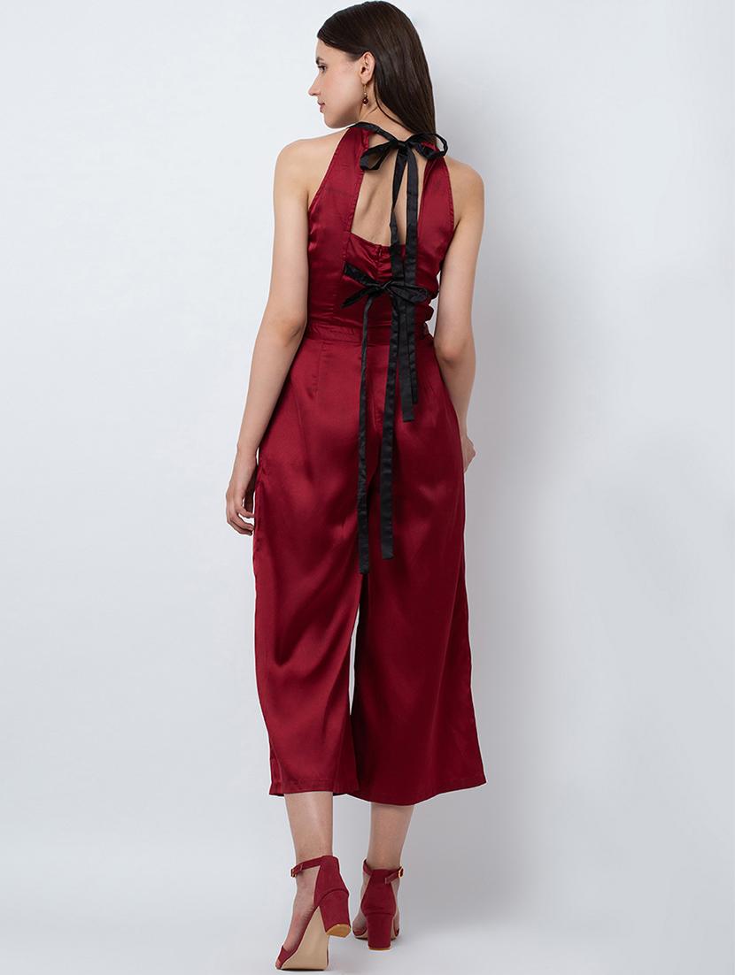 tie knot detail metallic jumpsuit - 16764143 - Zoom Image - 4