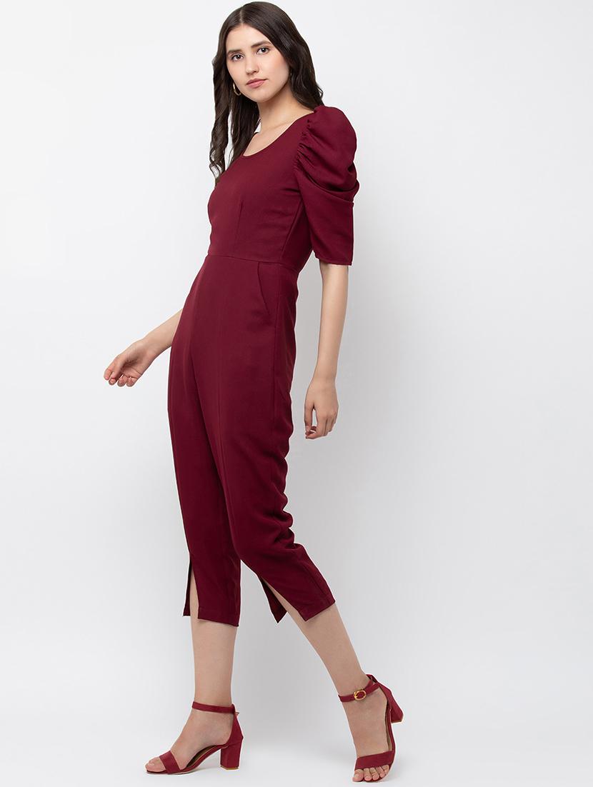 puff sleeved round neck jumpsuit - 16764144 - Zoom Image - 2