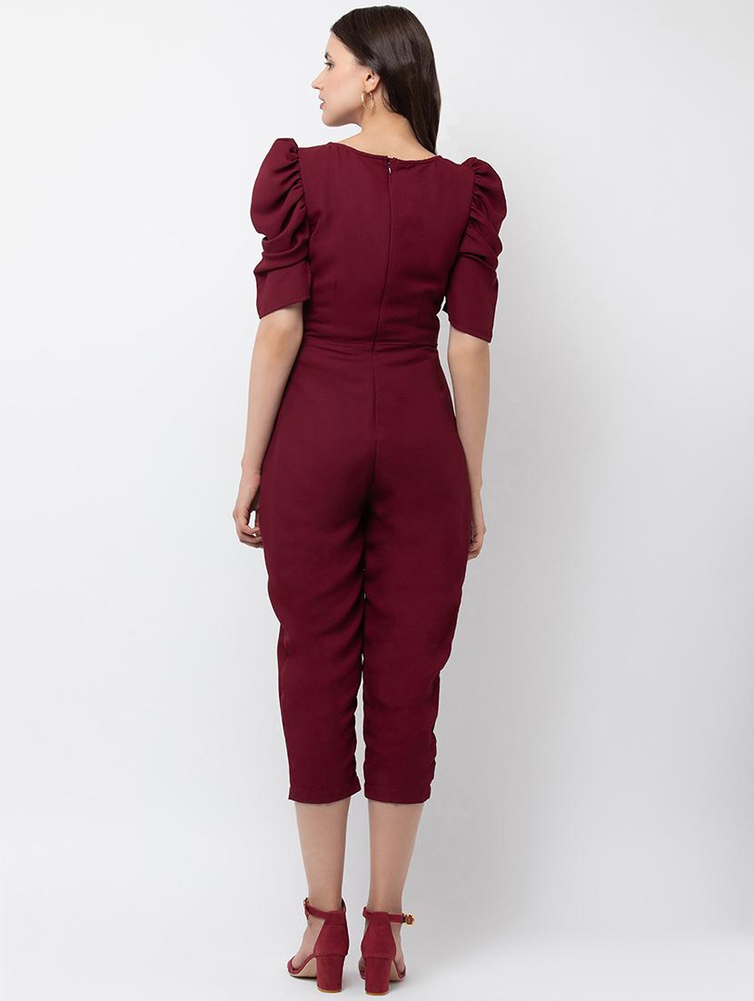puff sleeved round neck jumpsuit - 16764144 - Zoom Image - 4