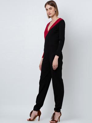 color block full leg jumpsuit - 16764148 - Standard Image - 3