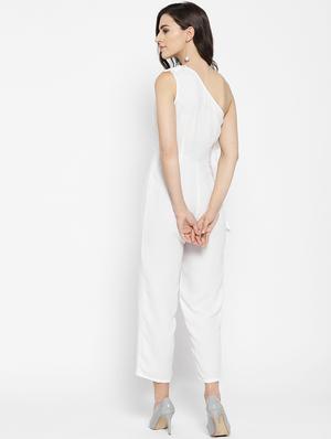 single shoulder ruffle detail jumpsuit - 16764154 - Standard Image - 3