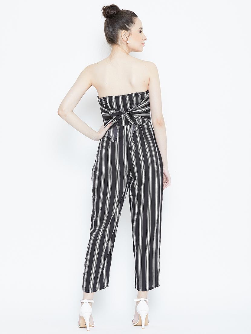 tie knot striped jumpsuit - 16764166 - Zoom Image - 3