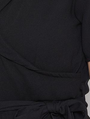 tie front solid jumpsuit - 16764173 - Standard Image - 5