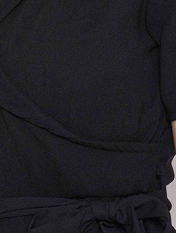 tie front solid jumpsuit - 16764173 - Zoom Image - 5