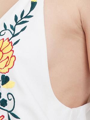 halter neck embroidered detail romper - 16764175 - Standard Image - 5