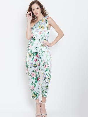 single shoulder tropical jumpsuit - 16764183 - Standard Image - 3