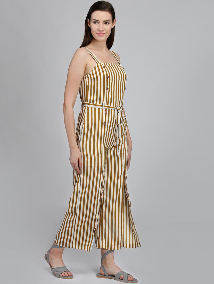tie front striped jumpsuit - 16764189 - Zoom Image - 2