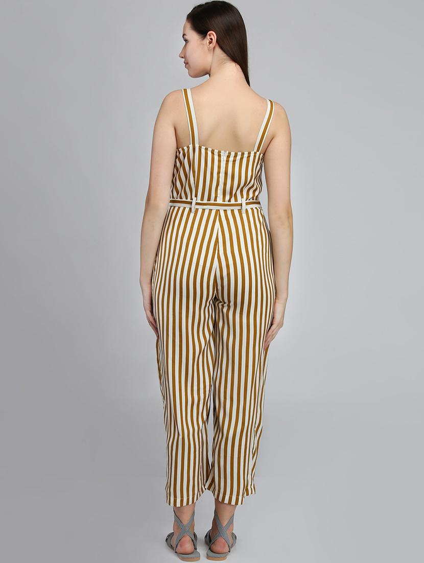 tie front striped jumpsuit - 16764189 - Zoom Image - 4
