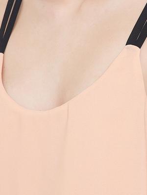 contrast shoulder strap layered jumpsuit - 16764190 - Standard Image - 4
