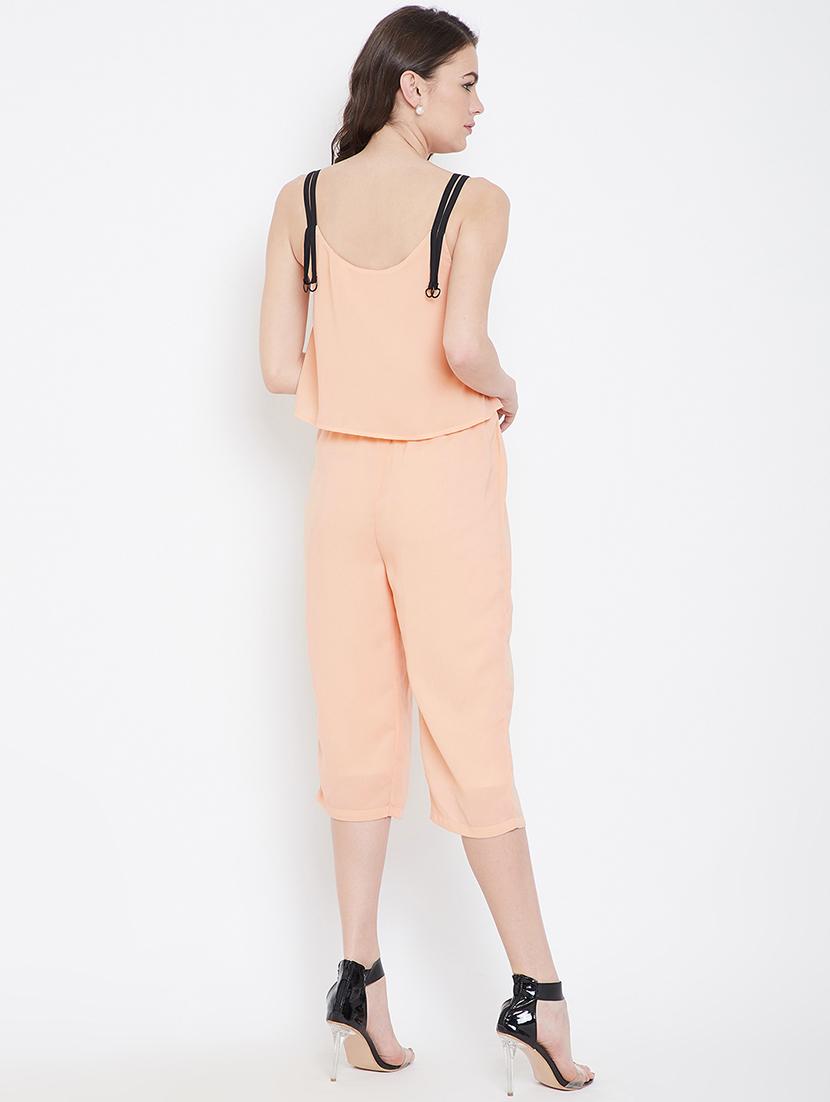 contrast shoulder strap layered jumpsuit - 16764190 - Zoom Image - 3
