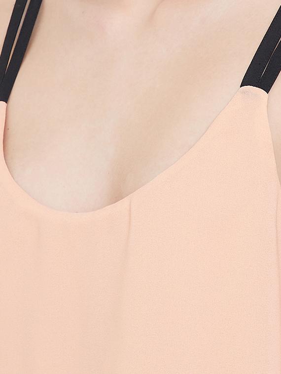 contrast shoulder strap layered jumpsuit - 16764190 - Zoom Image - 4