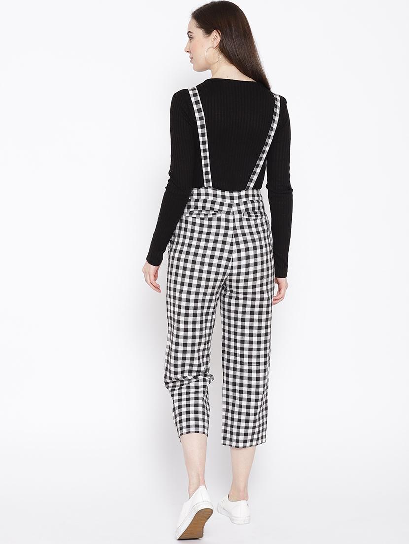 gingham checkered square neck dungaree - 16764192 - Zoom Image - 4