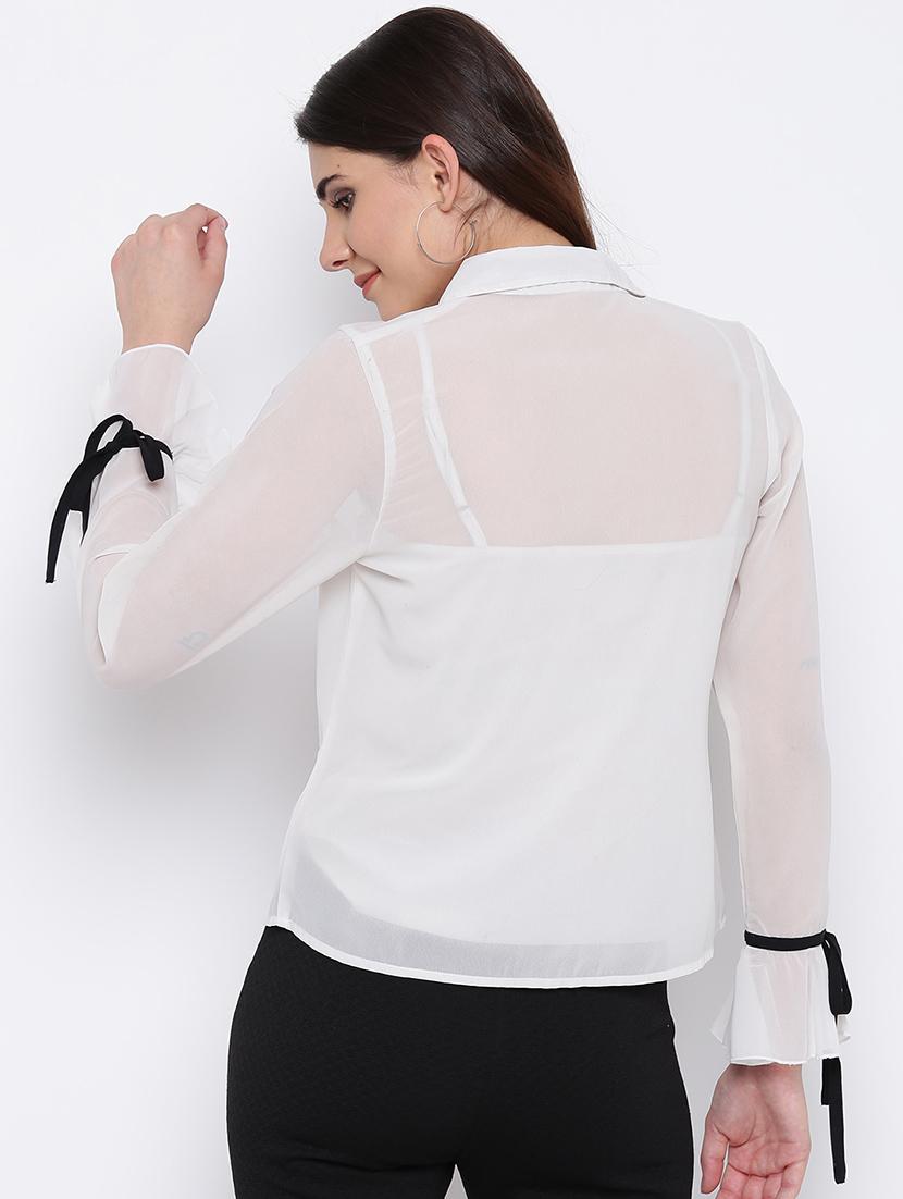 contrast tie knot detail shirt - 16764195 - Zoom Image - 3