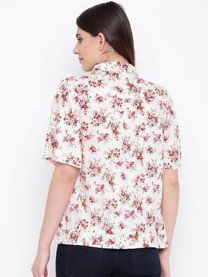 tie front floral shirt - 16764196 - Standard Image - 3