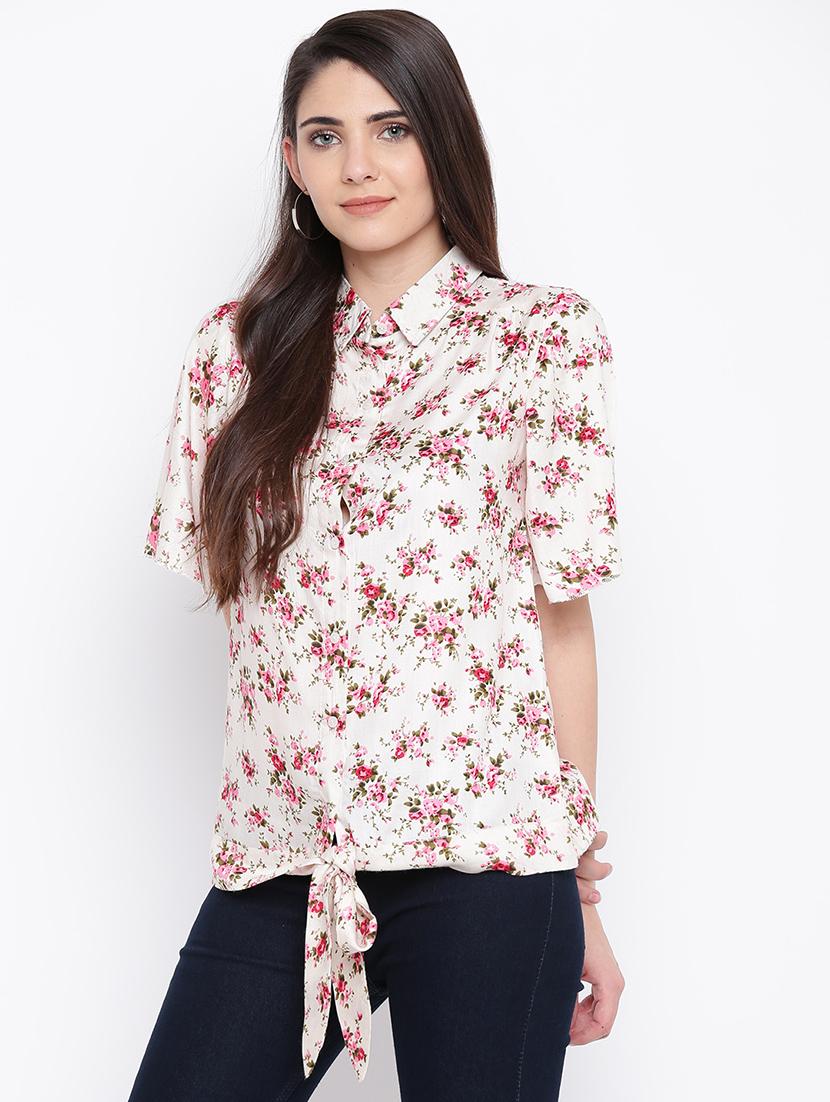 tie front floral shirt - 16764196 - Zoom Image - 2