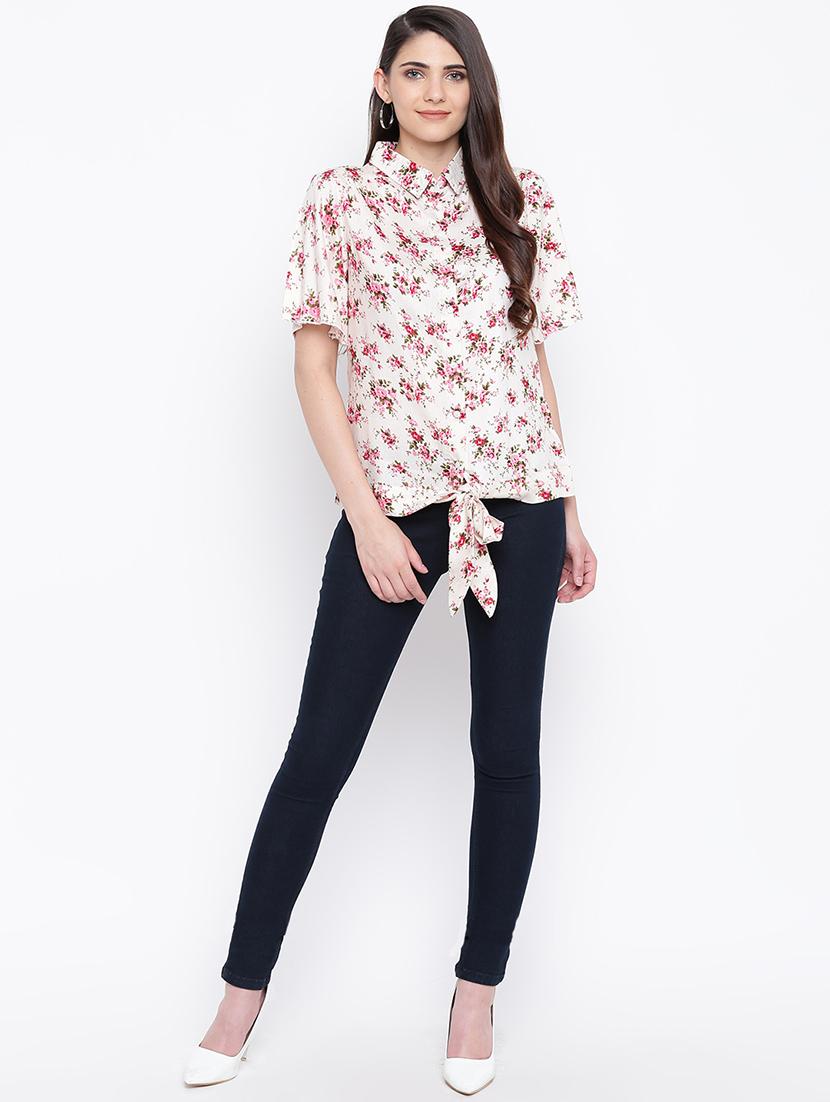 tie front floral shirt - 16764196 - Zoom Image - 4