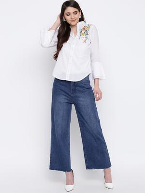 embroidered detail bell sleeved shirt - 16764199 - Standard Image - 4