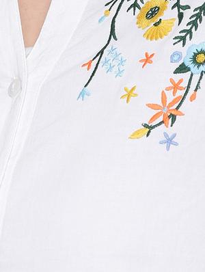 embroidered detail bell sleeved shirt - 16764199 - Standard Image - 5