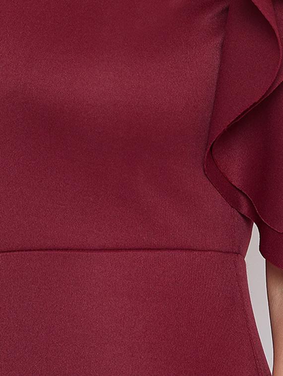 frill detail solid sheath dress - 16764206 - Zoom Image - 5