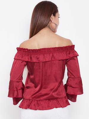 off shoulder bell sleeved top - 16764212 - Standard Image - 3