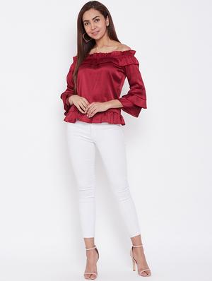 off shoulder bell sleeved top - 16764212 - Standard Image - 4