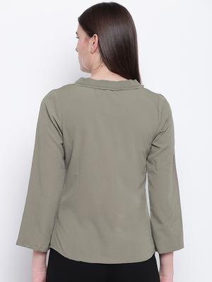 v-neck solid top - 16764226 - Standard Image - 3