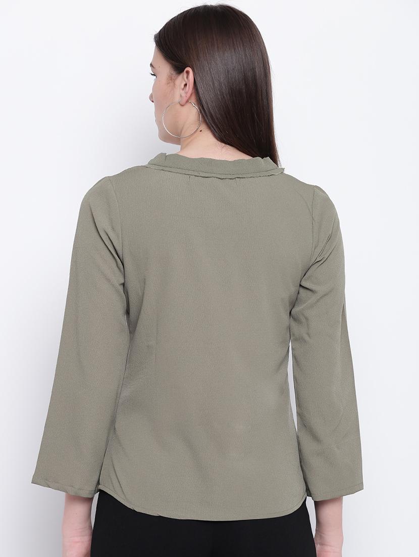 v-neck solid top - 16764226 - Zoom Image - 3