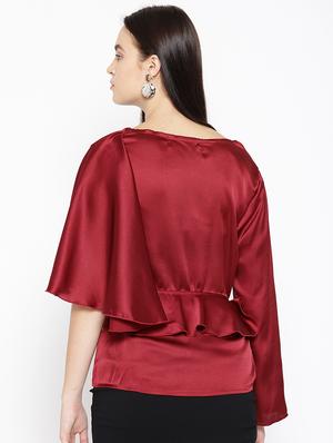 tie up neck cape sleeved top - 16764232 - Standard Image - 3