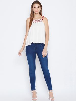 tie knot shoulder embroidered detail top - 16764234 - Standard Image - 4