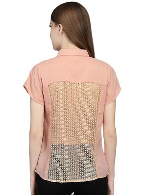 lace detail solid shirt - 16764238 - Standard Image - 2
