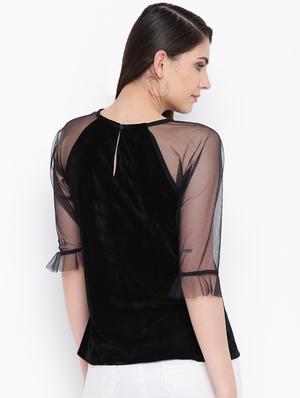 raglan sleeved sheer top - 16764289 - Standard Image - 3